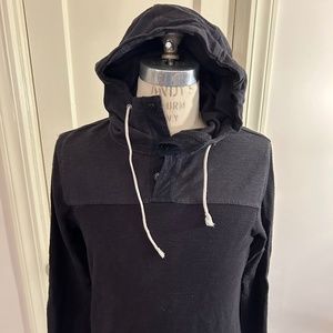 Men’s J. Crew Popover Hoodie - size Small - Washed Black